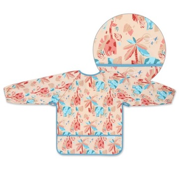 ДЕТСКИЙ ФАРТУК-КОМБИНЕЗОН С РУКАВАМИ, КАРМАНАМИ, ДЛИННЫМИ РУКАВАМИ НА ЛИПУЧКЕ 2+