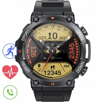GRAVITY GT7-1 PRO czarny pasek smartwatch męski