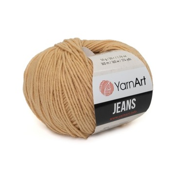 50g włóczka, 55% bawełna 45% akryl, YarnArt Jeans beżowy 07