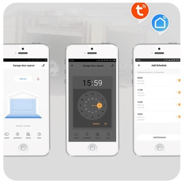 Контроллер гаражных ворот с датчиком Wi-Fi - 230 В TUYA