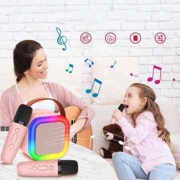 ПОРТАТИВНЫЙ НАБОР ДЛЯ КАРАОКЕ, ДИНАМИКИ BLUETOOTH RGB, ДВА МИКРОФОНА, МИНИ-ГНЕЗМЫ USB