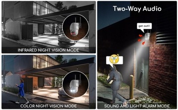 Kamera Zewnętrzna WiFi 2K OBROTOWA ZOOM Akumulator