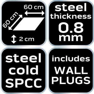 РАБОЧАЯ ДОСКА ИНСТРУМЕНТАЛЬНАЯ СТЕНА Панель инструментов 60x60 см NEO STEEL