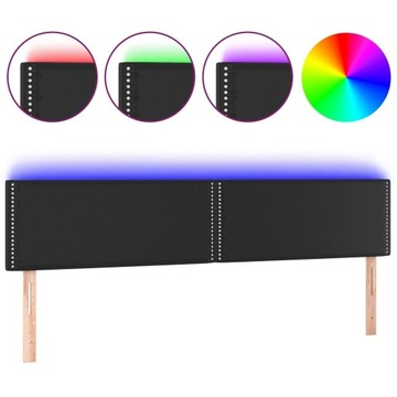 VidaXL Zagłówek do łóżka z LED, czarny,