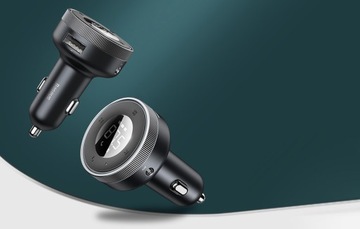 FM-передатчик Baseus Bluetooth 5.0 Автомобильное зарядное устройство 2x USB LCD MicroSD