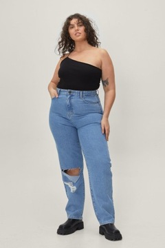 NASTY GAL 46 3XL CZARNE PRĄŻKOWANE BODY G1845