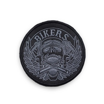 Haftowana Mocna Naszywka BIKERS - kolor szary