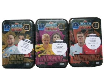 KARTY PIŁKARSKIE CHAMPIONS LEAGUE LIGA MISTRZÓW 2020 2021 3 PUSZKI FOLIA