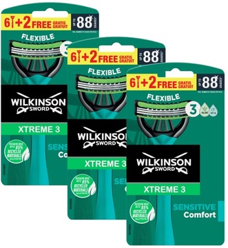 Wilkinson xtreme3 Чувствительные бритвы Бритва 8 ПК.