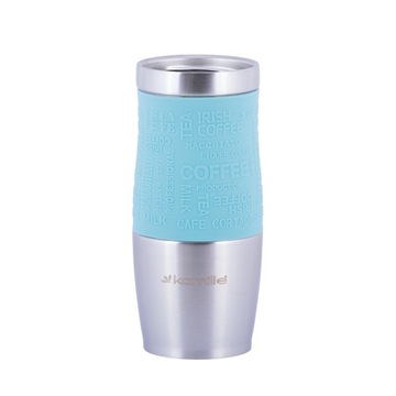 KUBEK TERMICZNY TERMOS STALOWY 100% SZCZELNY pojemny bidon KAMILLE 380 ml