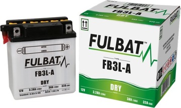Akumulator FULBAT YB3L-A (suchy, obsługowy, kwas w zestawie), FULBAT, YB3L-
