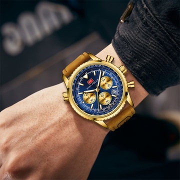 MINIFOCUS Многофункциональные светящиеся модные мужские кварцевые часы WR