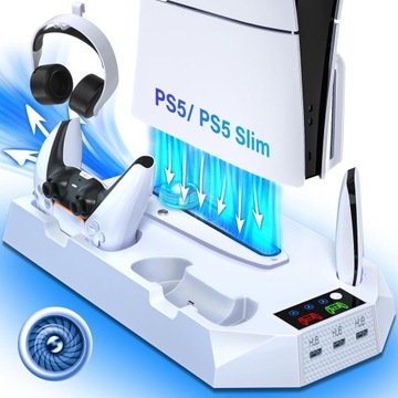 ORGANIZATOR STACJA ŁADUJĄCA DO DualSense+PS5/PS5 SLIM 2023 COOLING FAN