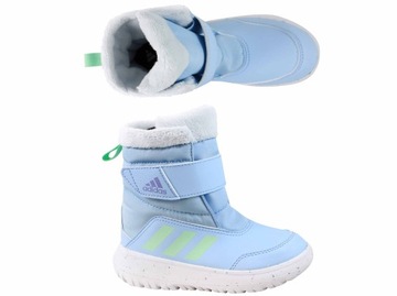 ADIDAS WINTERPLAY IF1714 ДЕТСКИЕ СНЕЖНЫЕ БОТИНКИ С УТЕПЛЕННОЙ ОБУВЬЮ СИНИЕ НА ВЕЛКРО