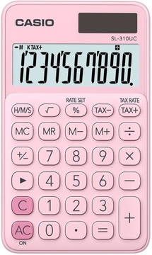 CASIO KALKULATOR KIESZONKOWY SL310UC PK RÓŻOWY, 10 CYFROWY WYŚWIETLACZ