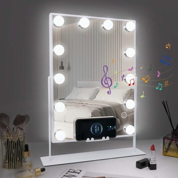 Зеркало для макияжа со светодиодной подсветкой и Bluetooth 300 x 410 мм