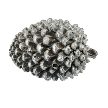 OZDOBNA SZYSZKA FIGURKA DEKORACJA SREBRNA