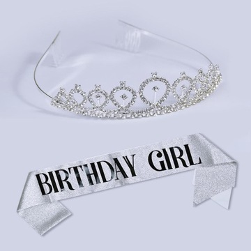 Тиара со стразами, повязка на голову, товары для вечеринок, блестящие аксессуары, серебро