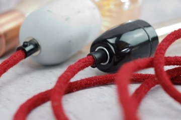 кабель в натуральной оплетке, бордовый ретро-паук