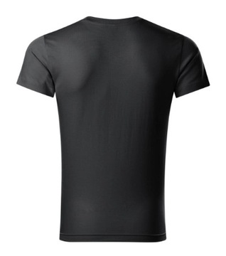 Bawełniana koszulka męska T-shirt Slim Fit V-neck MALFINI Ebony Gray L