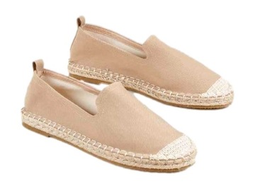 BUTY DAMSKIE espadryle lekkie BEŻ *38