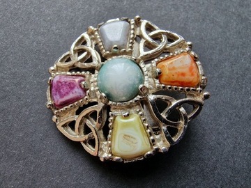 VINTAGE BROSZA Z KAMIENIAMI ART DECO XX LECIE
