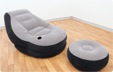 НАДУВНОЕ КРЕСЛО INTEX ИЗ ПУФА + ПОДСТАВКА ДЛЯ НОГ