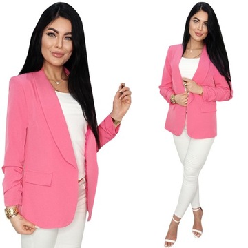 ELEGANCKA CASUALOWA MARYNARKA DAMSKA KORALOWA ROZMIAR UNIWERSALNY