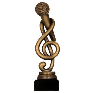 FIGURKA STATUETKA MUZYKA MUZYCZNA MIKROFON nutka tabliczka z napisem gratis