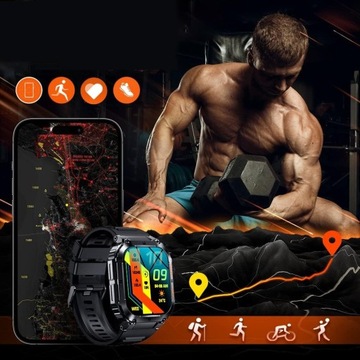 WIELOFUNKCYJNE SMARTWATCH HD MĘSKI ZEGAREK SPORTOWY NA ŚWIEŻYM POWIETRZU