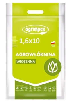 Włóknina okryciowa zimowa-wiosenna biały 1,6m x 10m 17 g/m²