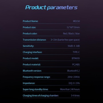 Беспроводные Bluetooth-наушники MD158 5.2
