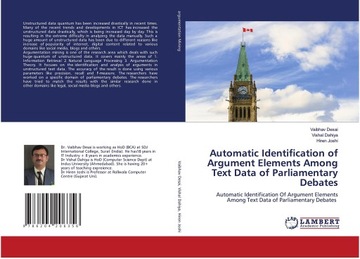 Desai, Vaibhav Automatic Identification of Argument Elements Among Text Dat
