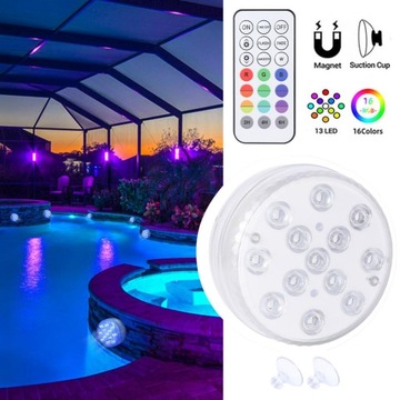 ЛАМПА ДЛЯ БАССЕЙНА ЛАМПА ДЛЯ ДЖАКУЗИ МАГНИТНЫЙ ПУЛЬТ 16 RGB