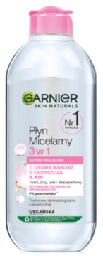 Garnier płyn micelarny do demakijażu 3w1 do skóry wrażliwej 400 ml