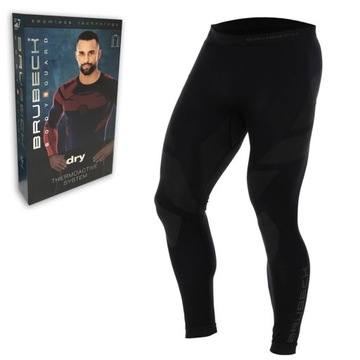 Spodnie Termoaktywne DRY Brubeck Czarne - XL