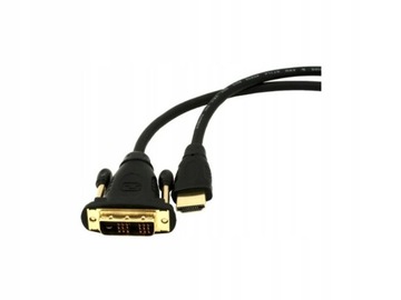 KABEL HDMI - DVI-D ZŁOTY 1,8 METRA FAKTURA