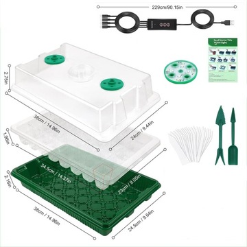 НАБОР ДЛЯ ПРОРАЩИВАНИЯ СЕМЯН С ЛАМПОЙ ДЛЯ РОСТА И РЕГУЛИРОВКОЙ ВЛАЖНОСТИ
