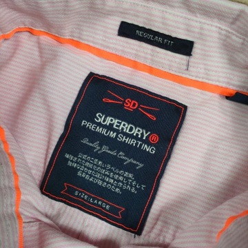 SUPERDRY Koszula w Paski Róż Logowana r. L