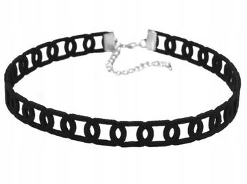 NASZYJNIK CZARNY CHOKER ZAMSZOWY TASIEMKA