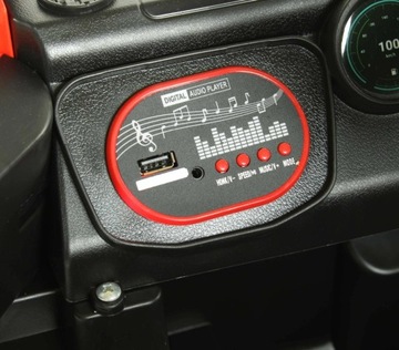 АВТОМОБИЛЬНЫЙ АККУМУЛЯТОР 4x4 EVA КОЖАНЫЙ ПУЛЬТ ДИСТАНЦИОННОГО СВЕТОДИОДА USB МУЗЫКА КРАСНЫЙ