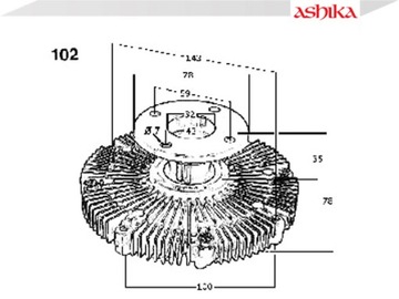 ASHIKA 36-01-102 SPOJKA VENTILÁTOR CHLAZENÍ