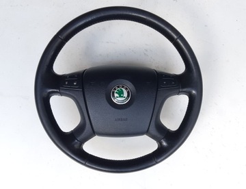 KIEROWNICA SKÓRZANA SKODA OCTAVIA II FABIA II ROMMSTER MULTIFUNKCJA ŁADNA