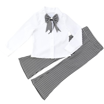 GALOWY STRÓJ BIAŁA BLUZKA RĘKAW ELEGANCKIE SPODNIE 104 116 128 140 152 164