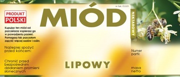 Etykiety na Miód Lipowy (100szt) - wzór E1223