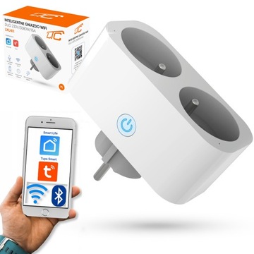 PODWÓJNE INTELIGENTNE GNIAZDO PROGRAMATOR CZASOWY WIFI 2W1 TUYA SMART