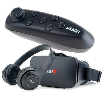 WIRTUALNA RZECZYWISTOŚĆ GOGLE VR 3D 360 DO TELEFONU Z KONTROLEREM SŁUCHAWKI