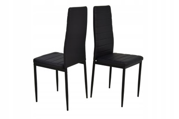 4x krzesło czarne eko skóra loft METAL do salonu