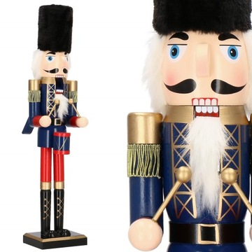 DZIADEK DO ORZECHÓW DREWNIANY ozdoba świąteczna XXL figurka PREMIUM 60 cm