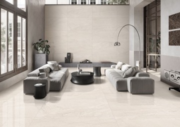 НАПОЛЬНАЯ ПЛИТКА HOMES цвета слоновой кости 60X120 GLOSS STONE